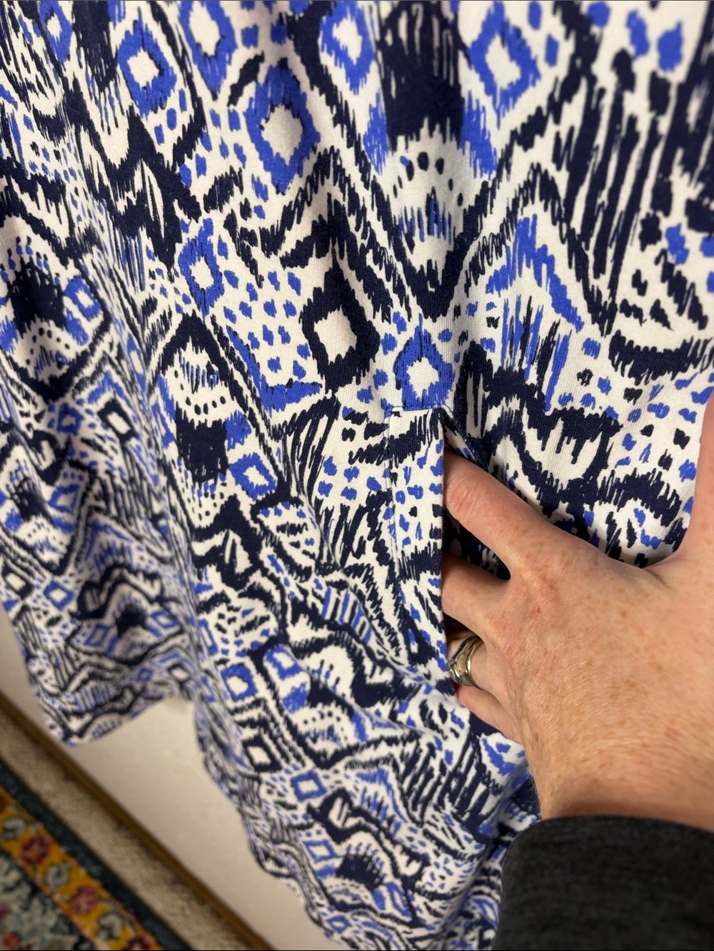 Lily Pulitzer Blue & White Skipper Dress in Oh My COD 1/2 Zip Pop Over Size XL - Picture 6 of 10